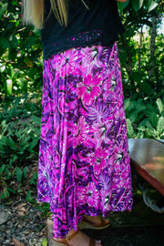 Gypsy Skirt in Dancing Hibiscus Purple