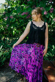 Gypsy Skirt in Dancing Hibiscus Purple