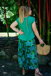 Mya V Neck Top in Jade