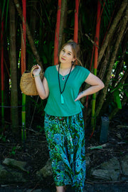 Mya V Neck Top in Jade