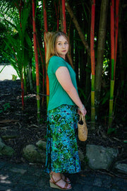 Mya V Neck Top in Jade