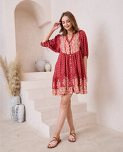 Spirit Short Dress - Cairo Red - zaphire_kuranda