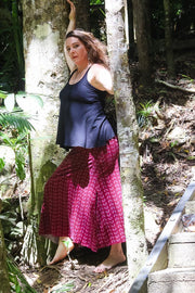 Amazon Skirt - Dark Red Geo | zaphire_kuranda.