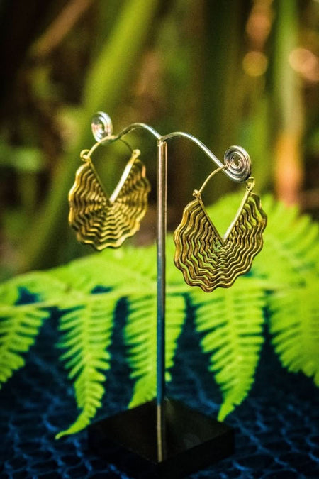 Cobweb Hoop - Brass Earrings - zaphire_kuranda