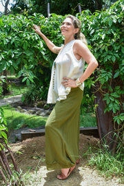 Dharma Cotton Pants - Olive Green - zaphire_kuranda