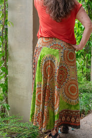 Gypsy Skirt - Retreat Lime & Orange - zaphire_kuranda