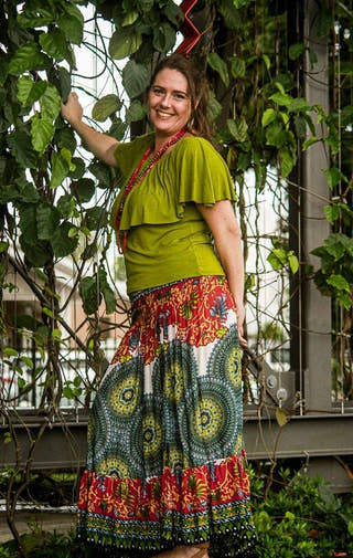 Mante Skirt in Golden Green