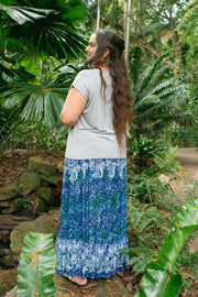 Mante Skirt - Swirl Blue & Green - zaphire_kuranda